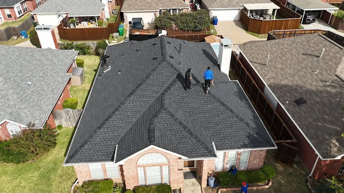 Slate & Tile Roof Repair work in progress on a Buffalo Grove property